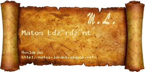 Matos Lóránt névjegykártya