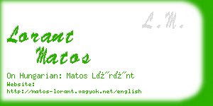 lorant matos business card